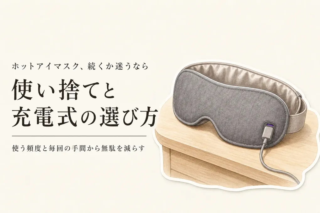 ホットアイマスクは使い捨てと充電式どっち？続ける費用・手入れから無駄にしない選び方